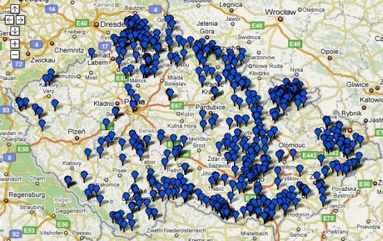 Mapa certifikovaných míst Cyklisté vítáni