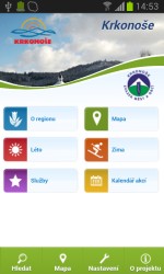 Ukázka mobilní aplikace turistického průvodce Krkonoš