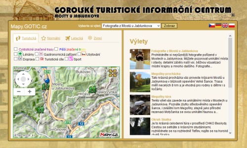 Titulní stránka Mapy.GOTIC.cz