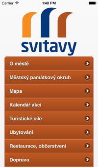 Menu mobilního průvodce
