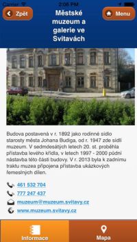 Prezentace objektu v mobilním průvodci