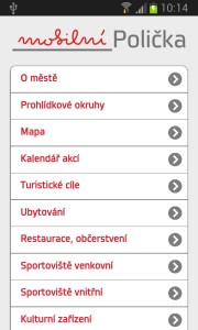 Menu mobilního průvodce