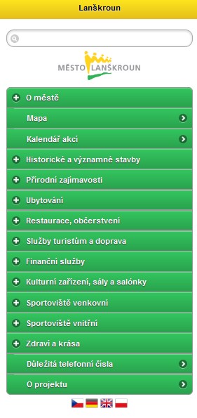 Menu průvodce města Lanškroun.
